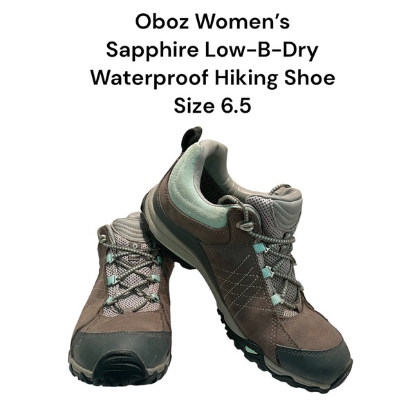 Oboz Shoes - Oboz Womens Sapphire Low B-Dry Waterproof Shoe  Hiking Fitness Gray Size 6.5